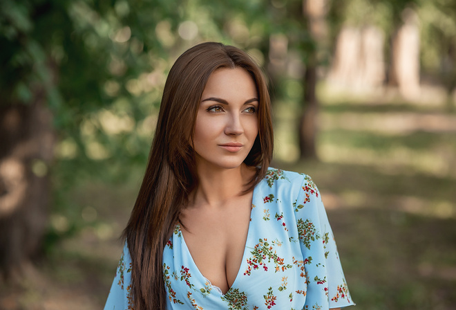 women, portrait, women outdoors, face, depth of field, looking away