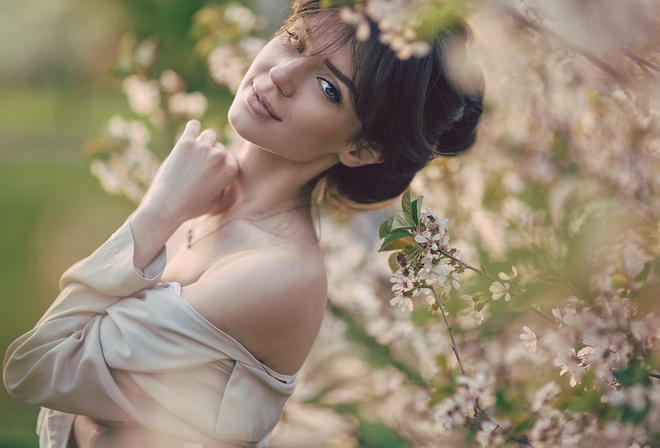 women, face, portrait, smiling, depth of field