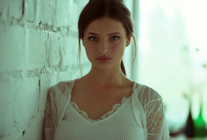 women, face, portrait, wall, depth of field