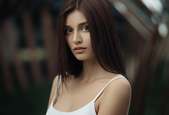 women, face, portrait, Sergey Fat, depth of field