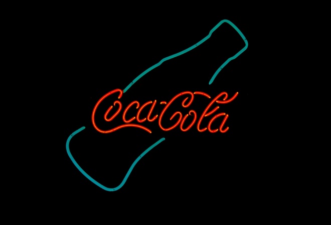 Coca-Cola, logo, neon