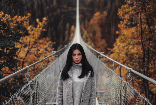 women, Marlen Valderrama Alvarez, portrait, Martin Kuhn, bridge, depth of field, women outdoors