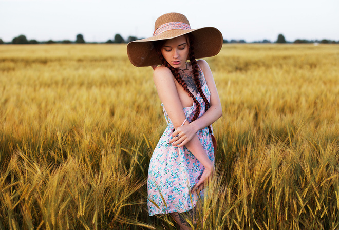 women, hat, pigtails, tattoo, dress, women outdoors