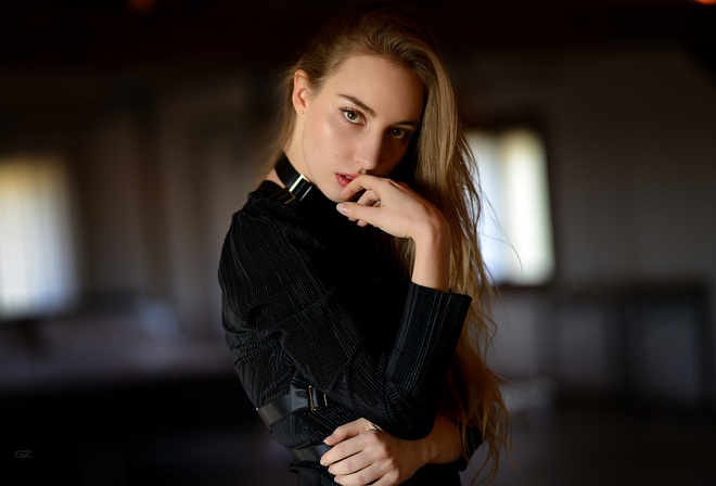 women, Giovanni Zacche, blonde, brunette, depth of field, portrait, face