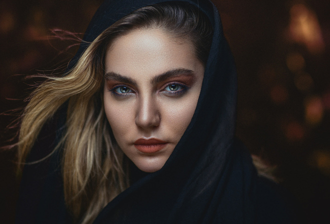 women, face, portrait, Ali Falak, blonde, red lipstick