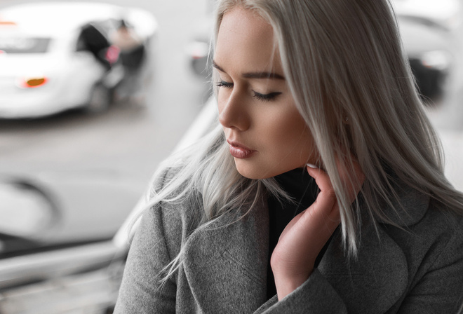 women, face, portrait, closed eyes, depth of field