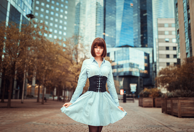 Marie Grippon, women, dress, Lods Franck, women outdoors, building