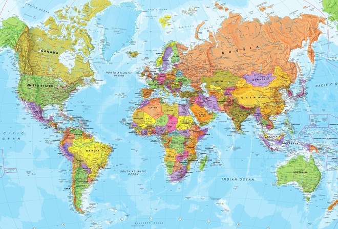 World Map,  
