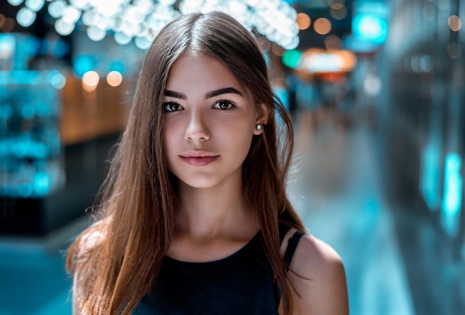 women, face, portrait, smiling, pierced nose