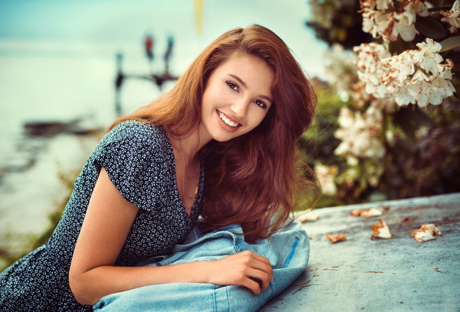 women, Lods Franck, dress, portrait, smiling