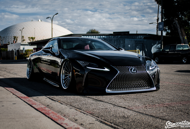 Lexus, LC500, StanceNation, black, Supercar