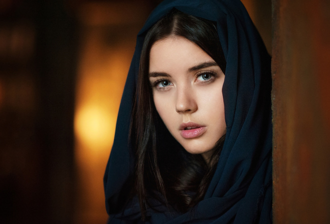 women, Tatyana Kozelkina, Maxim Maximov, blue eyes, portrait