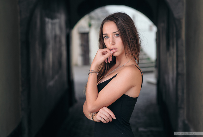 women, gray eyes, portrait, finger on lips, necklace