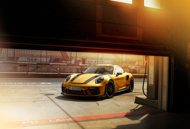 Porsche, 911, GT3, RS, Gold