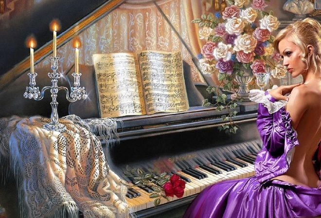 Fantasy, Girl, Piano