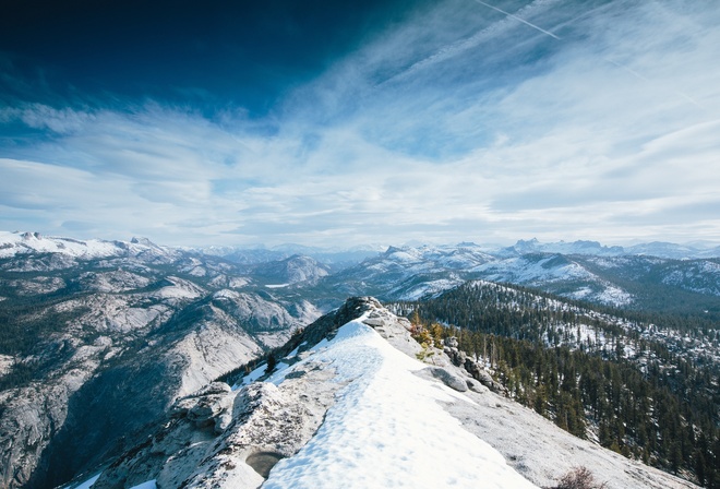 Yosemite, 5k, 4k wallpaper, 8k, winter, snow, forest, OSX, apple, mountains, Nature