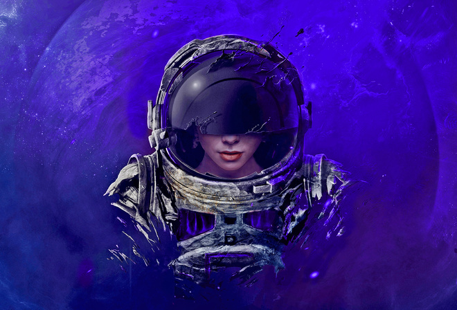 digital art, artwork, astronaut