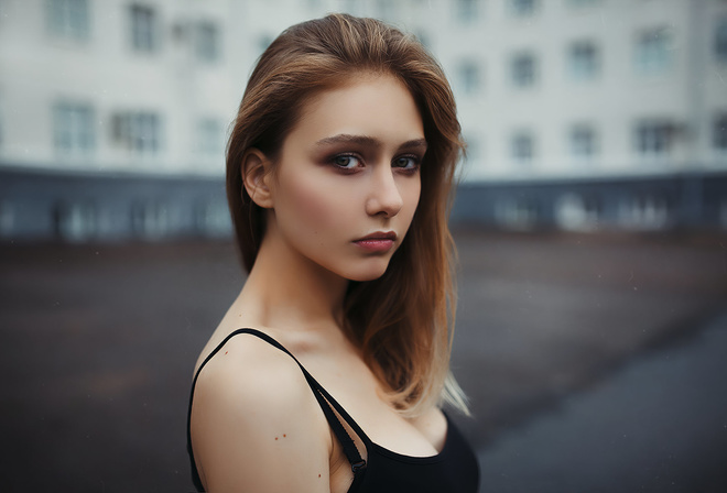 women, portrait, depth of field, building, women outdoors