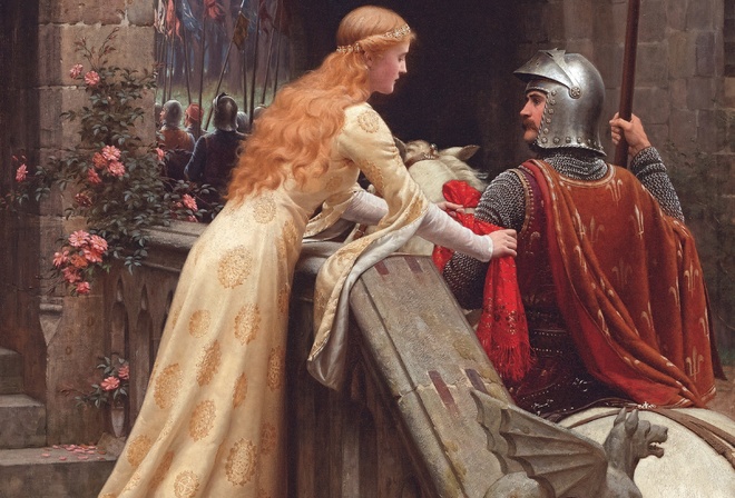 god speed, edmund blair leighton, middle ages, romanticism, pre-raphaelite, english painter