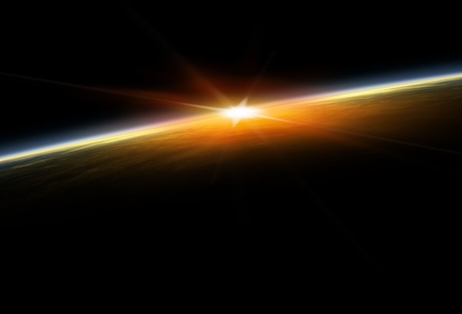 Earth, Triple Monitor, Sunlight, Atmosphere