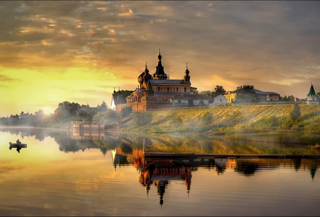 Landscape Nature Wallpapers, monastery, Landscape, Russia, Rive