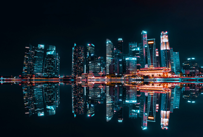 Shanghai, night city, Huangpu River, nightscapes, skyscrapers, China, Asia