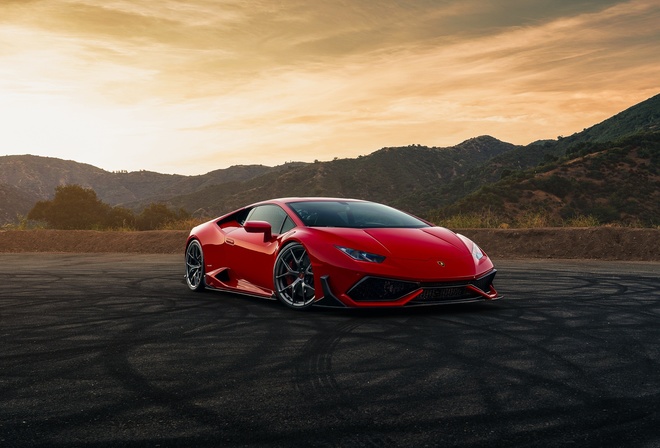 Lamborghini, Huracan, Red