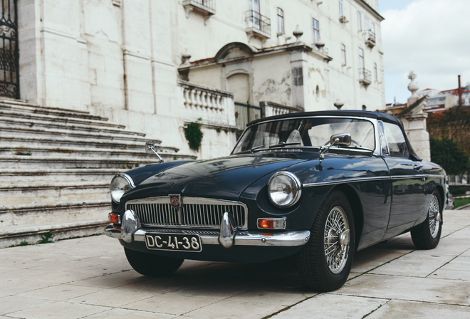 MG MGB, 1973, exterior, black roadster, MGB Roadster, retro cars, black