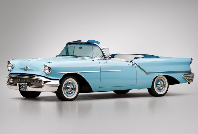 oldsmobile, golden, rocket, convertible, 1957