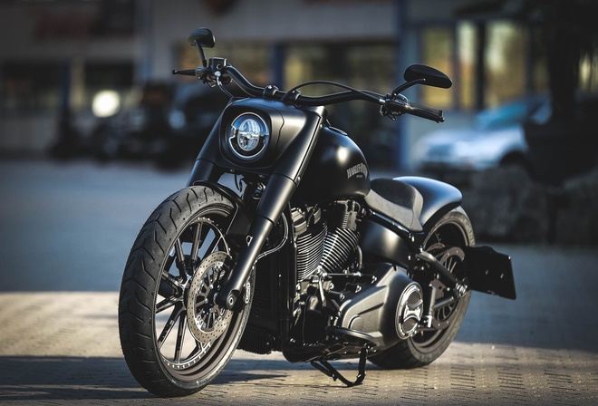 harley davidson, custom, thunderbike, dark dude