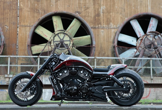 harley davidson, custom, thunderbike, night, rod, track, racer