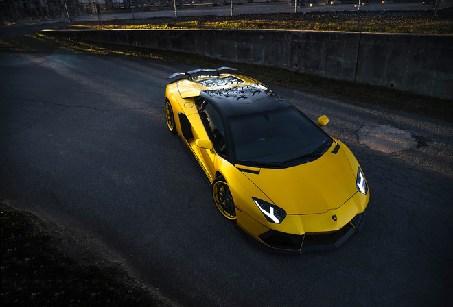 Orange, Lamborghini, Aventador, Sv, Rear View