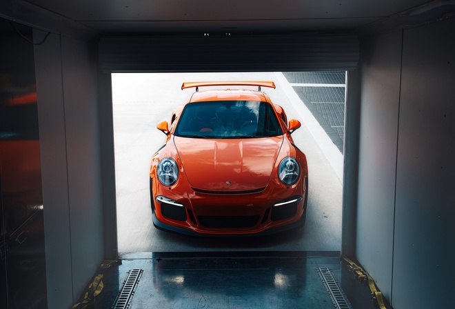 911, Porsche, Orange, Front, GT3RS, VAG