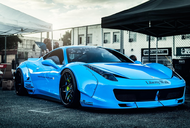 Blue, car, ferrari, 458, vehicle, sports car, supercar