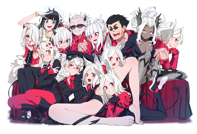 Helltaker, , Cerberus, Zdrada, Modeus, Lucifer, Justice, Judgement, Malina, Pandemonica, Beelzebub, Azazel