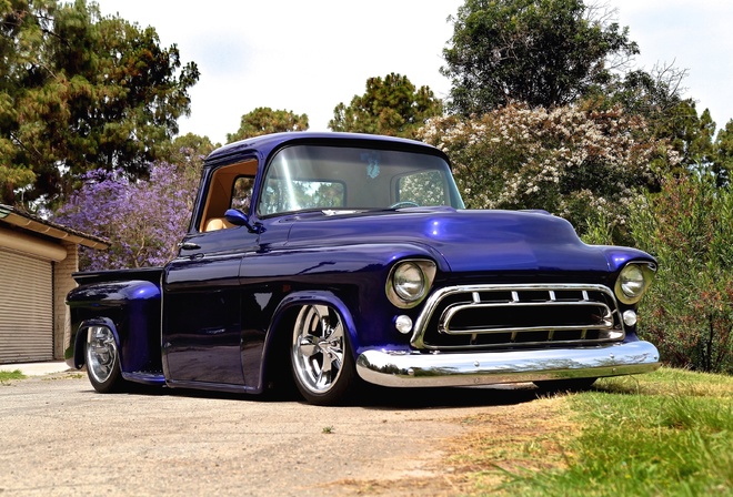 1957, Chevrolet, Chevy, Pickup, Stepside, Street, Rod, Rodder, Lowered, Low, Custom