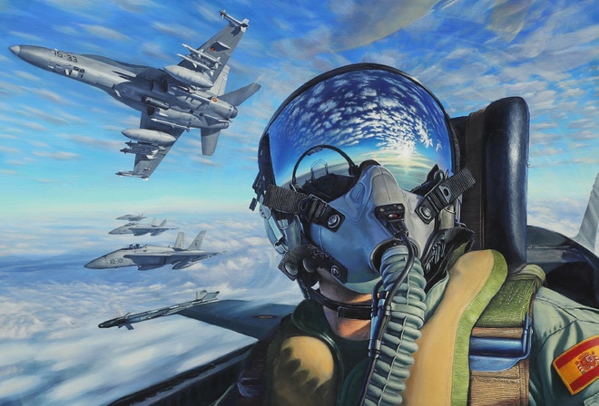 , , , pilot, fighter aircraft, artwork