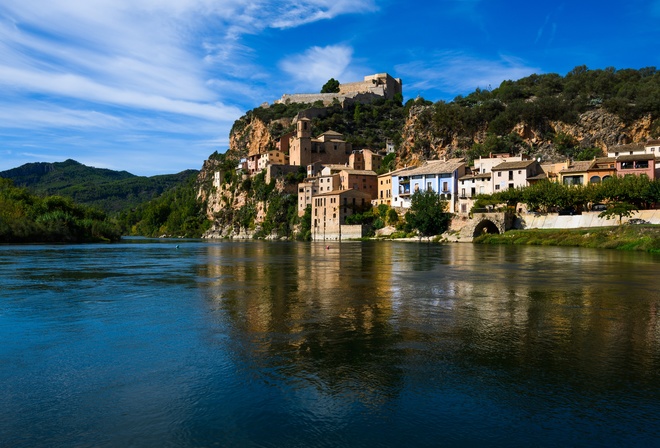 , , , , Tarragona, Castle, Miravet, Ebro, river, 