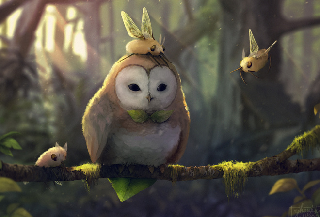 owl, art, , , , , 