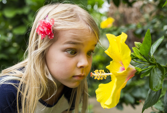 young people, nature, flower