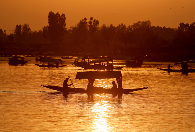 boats, Dal Lake, Jammu and Kashmir, India