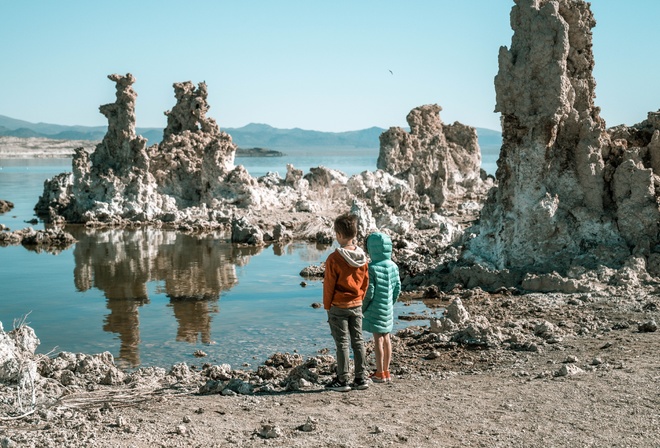 Mono Lake, ancient saline lake, tufa towers, California