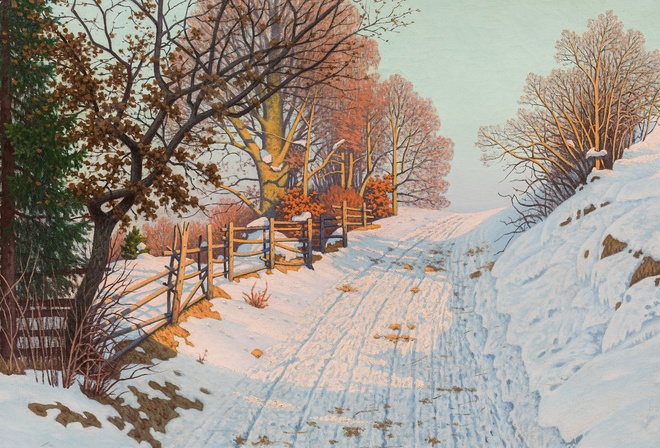 Fritz Muller-Landeck, German, Snowy path