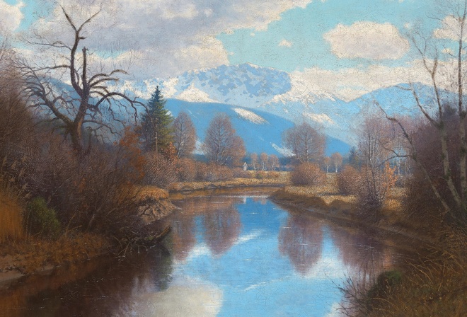 Fritz Muller-Landeck, German, River course in late autumn