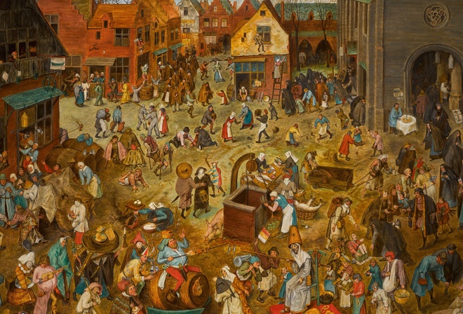 After Pieter Brueghel the Elder, flemish, The Battle between Carnival and Lent