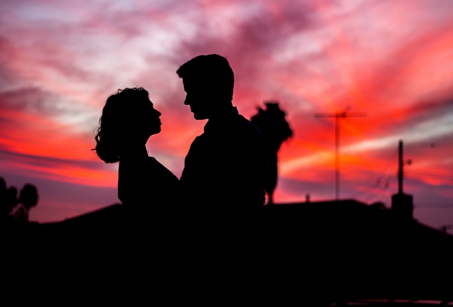 Couple, Sunset, Man, Woman, Romantic