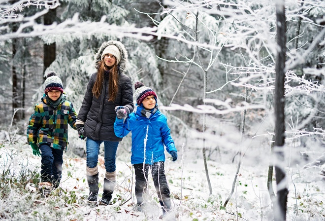 Winter Walks, family, Winter in the Wood