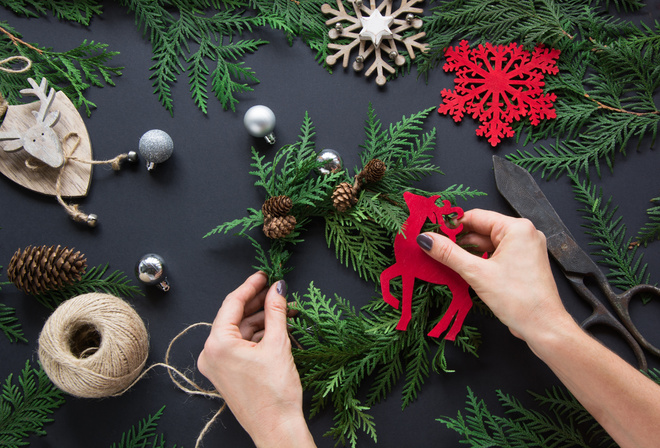 pine cones, Christmas, decoration