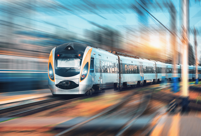 high-speed passenger train, railway station, Europe