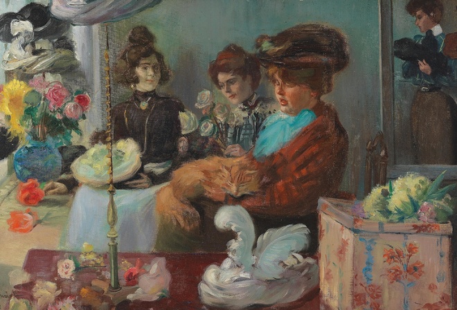 Pierre Georges Jeanniot, French, 1901, At the Milliners